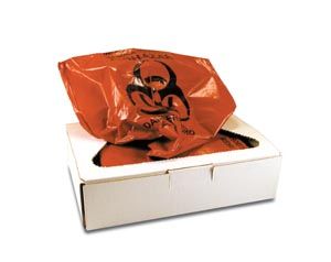 Biohazard Bag, 40" x 48", Red/ Printed, 22 mic, 150 rl/cs
