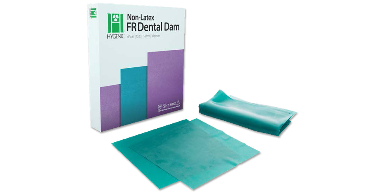 Hygenic Framed Non-Latex Dental Dam, 5x 6 Purple, Medium Gauge, 20pieces/bx