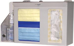 Respiratory Hygiene Bundle Station 102, Includes: Respiratory Hygiene Station RS001-0512, Kiosk Stand KS010-0412, and Sign Holder MP-075