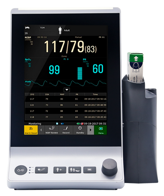 Vital Sign Monitor, with Spot Check, Continuous Monitoring, Ward Round Mode, NIBP, SpO2, Edan Oral Temperature Kit. Touch Screen, Wi-Fi, Internal Memory for Data Review and Patient Storage (DROP SHIP ONLY)(Not Available For Sale into Canada)