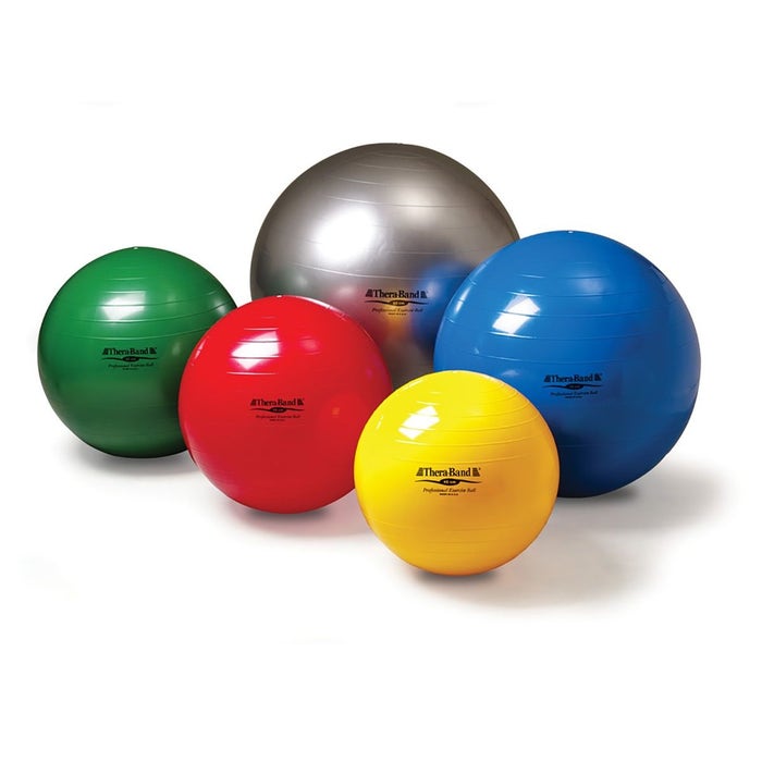 Standard Exercise Ball, 75cm / Blue, For Body Height 6'2"-6'8" (188-203cm), Individually Boxed for Retail, Include Full Color Instructional Poster, Thera-Band Silver available in bulk only, 10 ea/cs (12 cs/plt) (020053) (Legacy# 23040) (US Only)