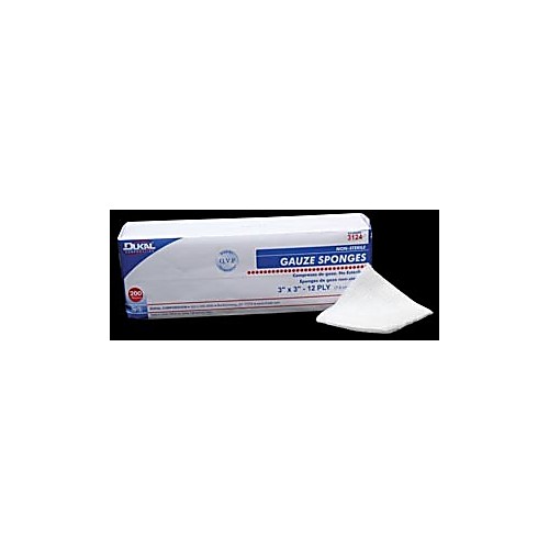 Gauze Sponge, 2" x 2", Non-Sterile, 12-Ply, Hospital Fold, 200/bg, 40 bg/cs