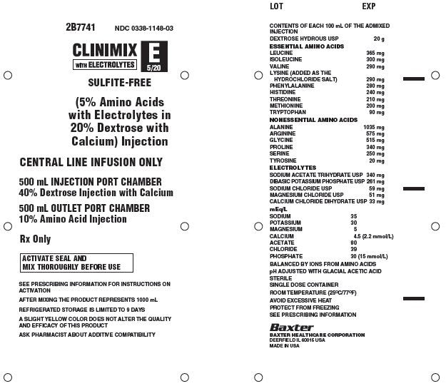 Clinimix E Injection, 5% Amino Acid with Electrolytes in 20% Dextrose with Calcium, Sulfite-Free, 1000 ml, Clarity Dual Chamber Container, 6/cs (Rx) (Continental US Only) (Product Access Restricted. Check with your sales rep to verify eligibility)&nbsp;&nbsp;<Strong style="color:red">Max weekly quantity allowed: 10</Strong>