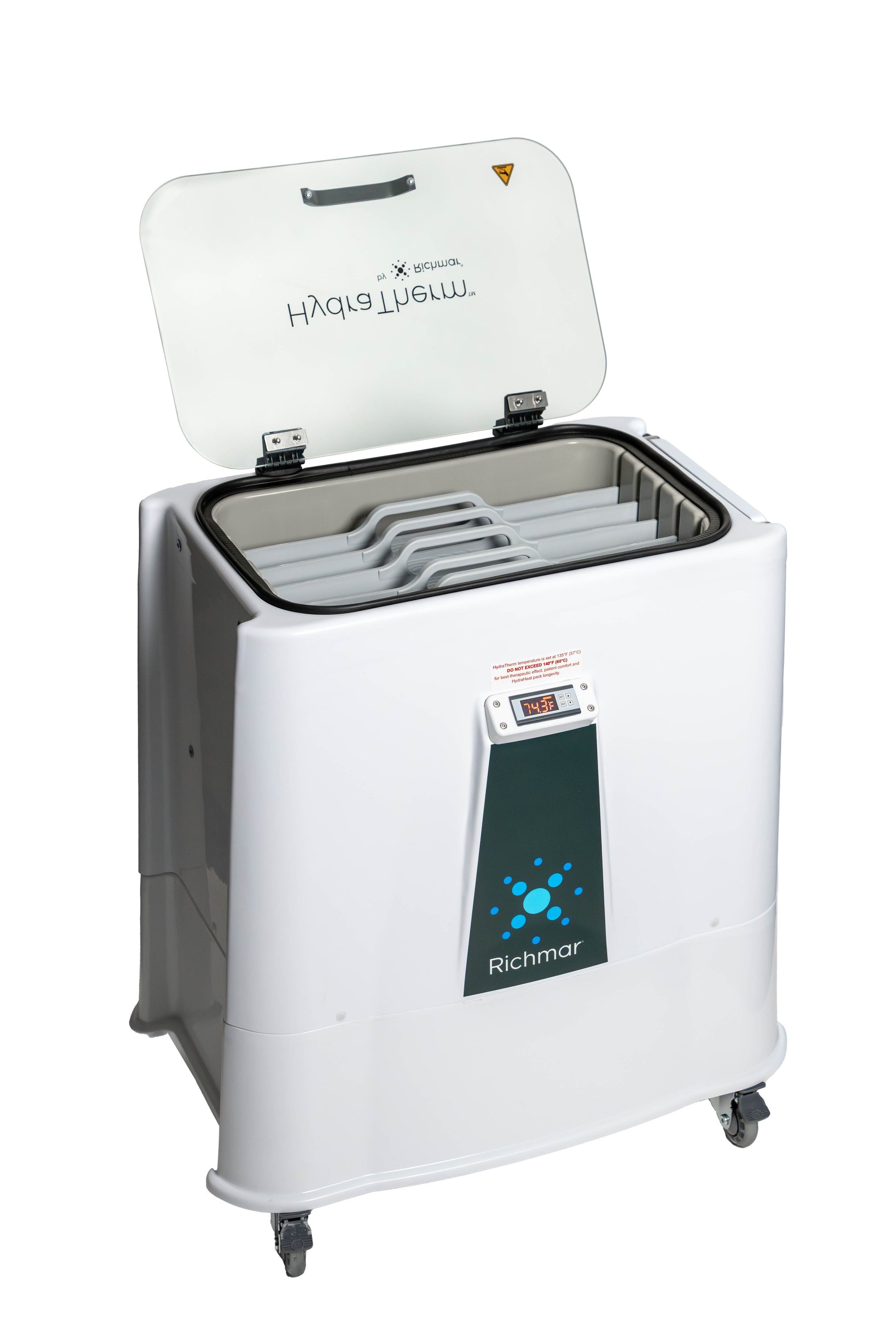 HydraTherm Heater - Deluxe, Divider Rack System with Electric-powered Drain Pump and Side Shelf, + 12 HydraHeat Packs (3 of each size) (120V) (DROP SHIP ONLY) (US Only)