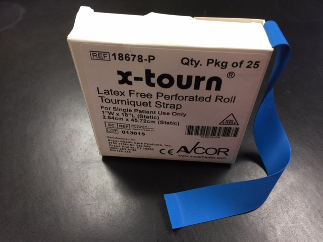 Tourniquet Strap, 1" x 18", Blue, Latex-Free, 250/pk, 4 pk/cs