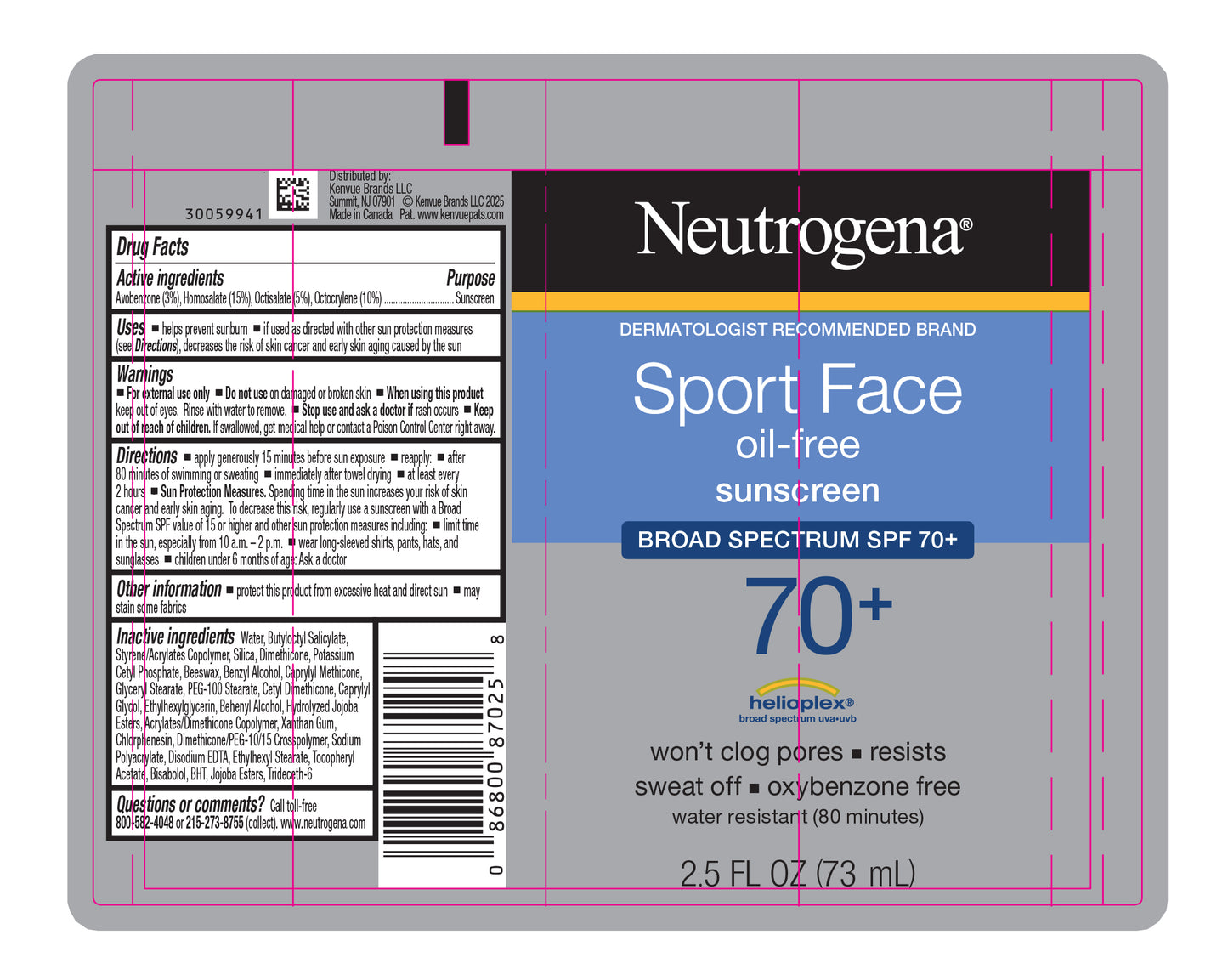 Face Lotion, SPF70+, 2.5 fl oz, 3/bx, 4 bx/cs (Continental US+HI Only) (Pricing Subject to Change without Prior Notification)