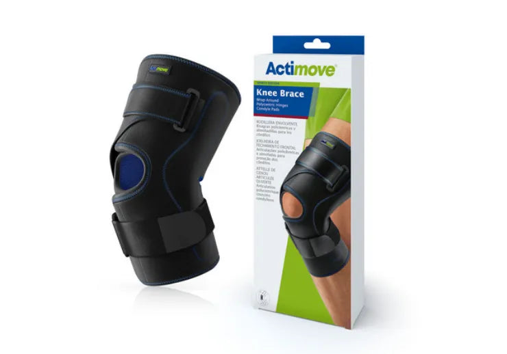 Actimove Knee Brace with Composite Polycentric Hinges, Black, Large (Continental US Only)