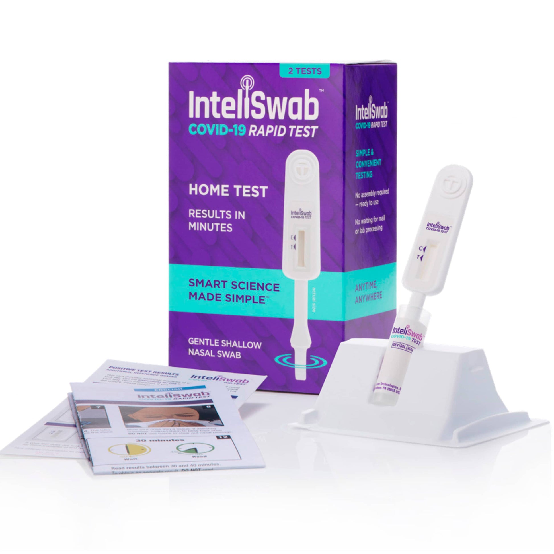 InteliSwab COVID-19 Swab Test Kit, OTC, US, without Antitheft Chip, 2test/pk, 24pk/bx (48 Test Total) (Item is Non-Returnable) (US Only) (DROP SHIP ONLY)