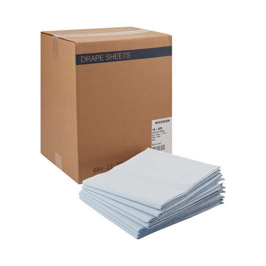 Stretcher Sheet McKesson Flat 40 W X 90 L Inch Blue 50% Cellulose Tissue / 50% Polyethylene Film Disposable, 50/cs (18-929)