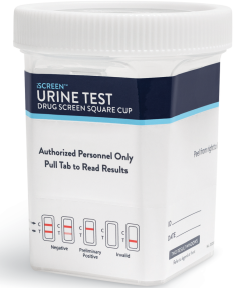 iScreen DX Drug Screen Square Cup Test, Upright, Auto-Activate, for AMP, COC, OPI2000, MET(mAMP), THC(CR, NI, OX, PH, SG), CLIA Waived, 25/bx (US Only)