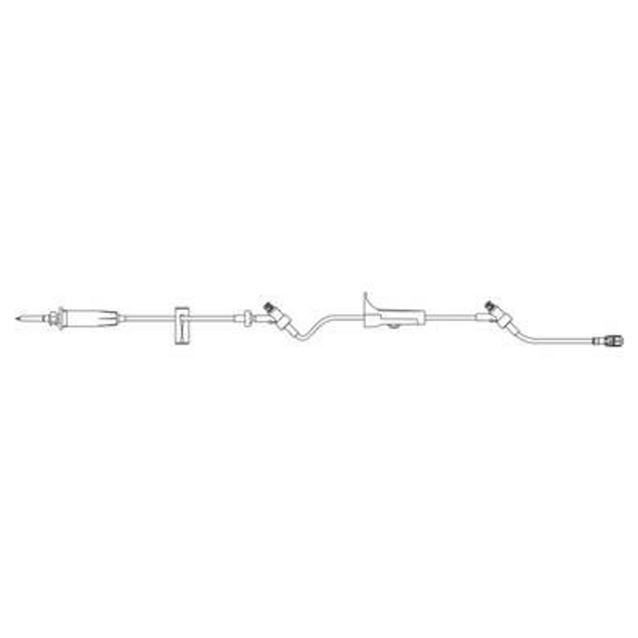 Admin Set, Universal Spike, SAFELINE Injection Sites 87" & 12" Above Distal End, Roller Clamp, SPIN-LOCK Connector, 15mL, DEHP & Latex Free (LF), 50/cs (Rx) (Item is Non-Returnable) (Continental US+HI Only, Excluding IN and ND)
