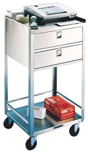 Stand, 2 Drawers, 2 Shelves, 16_"W x 18_"D x 35"H, (4) 3_" Swivel Casters (DROP SHIP ONLY)
