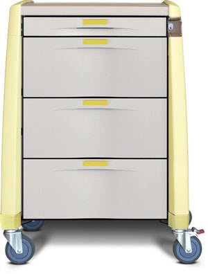 Standard Cart, 43" H X 24" D X 31" W, Extreme Blue, Core Lock, (1) 3" Drawer, (3) 6" Drawers and (1) 10" Drawer (DROP SHIP ONLY)
