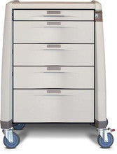 ACM Cart, Auto Relock, 10 High, Dark Creme, Includes: Auto Relock Locking System, w/ (1) Handle, (2) 3in Main Drawers, (1) 10in Drawers, (1) Two Tier Cassette, (1) Three Tier Cassette, (2) 3in Utility Drawers, (1) 6in Utility Drawers, and (2) 9in Utility Drawer (DROP SHIP ONLY)