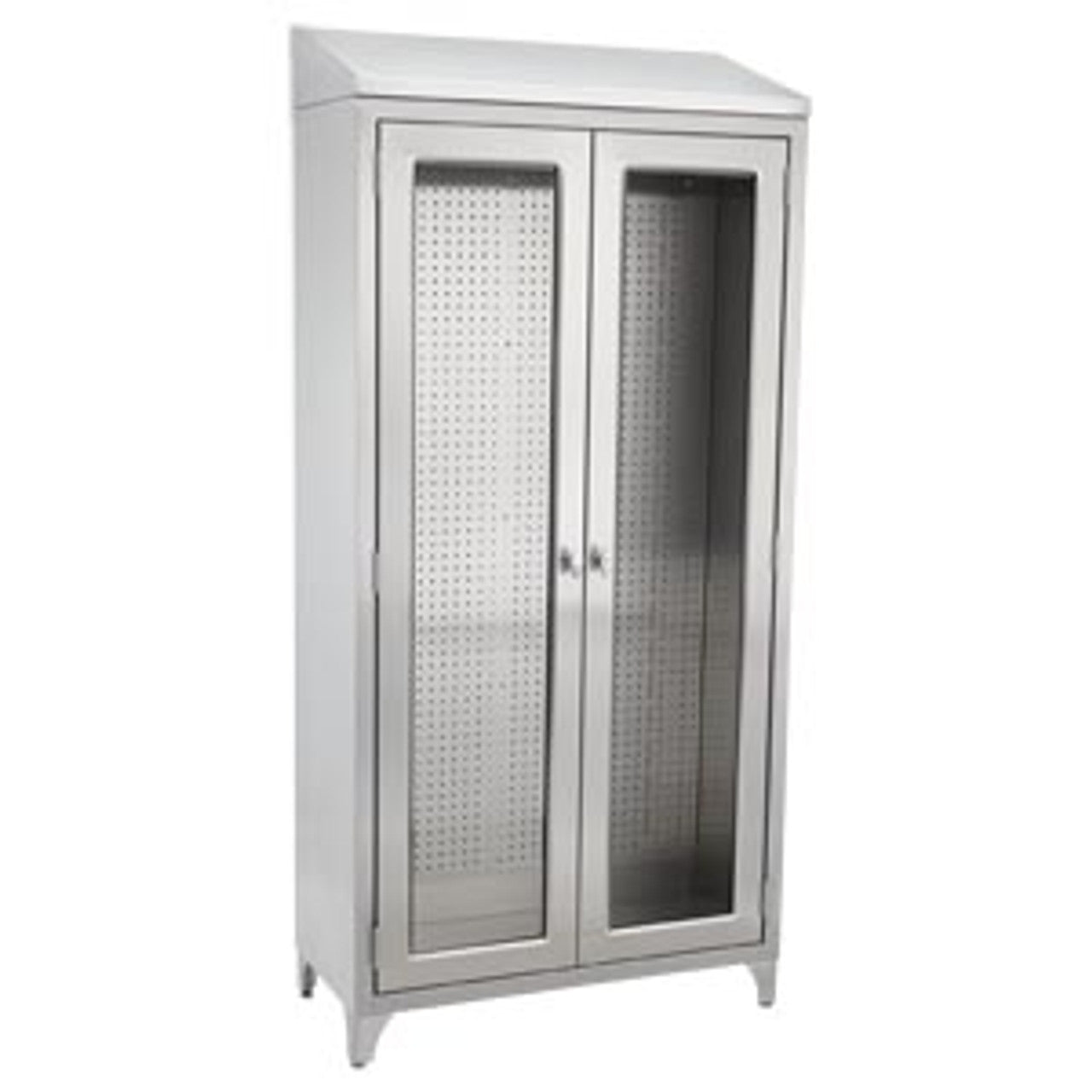 Walter Cabinet 35 5/8"W x 76"H x 16"D, Glides, Stainless Steel Pegboard (DROP SHIP ONLY)