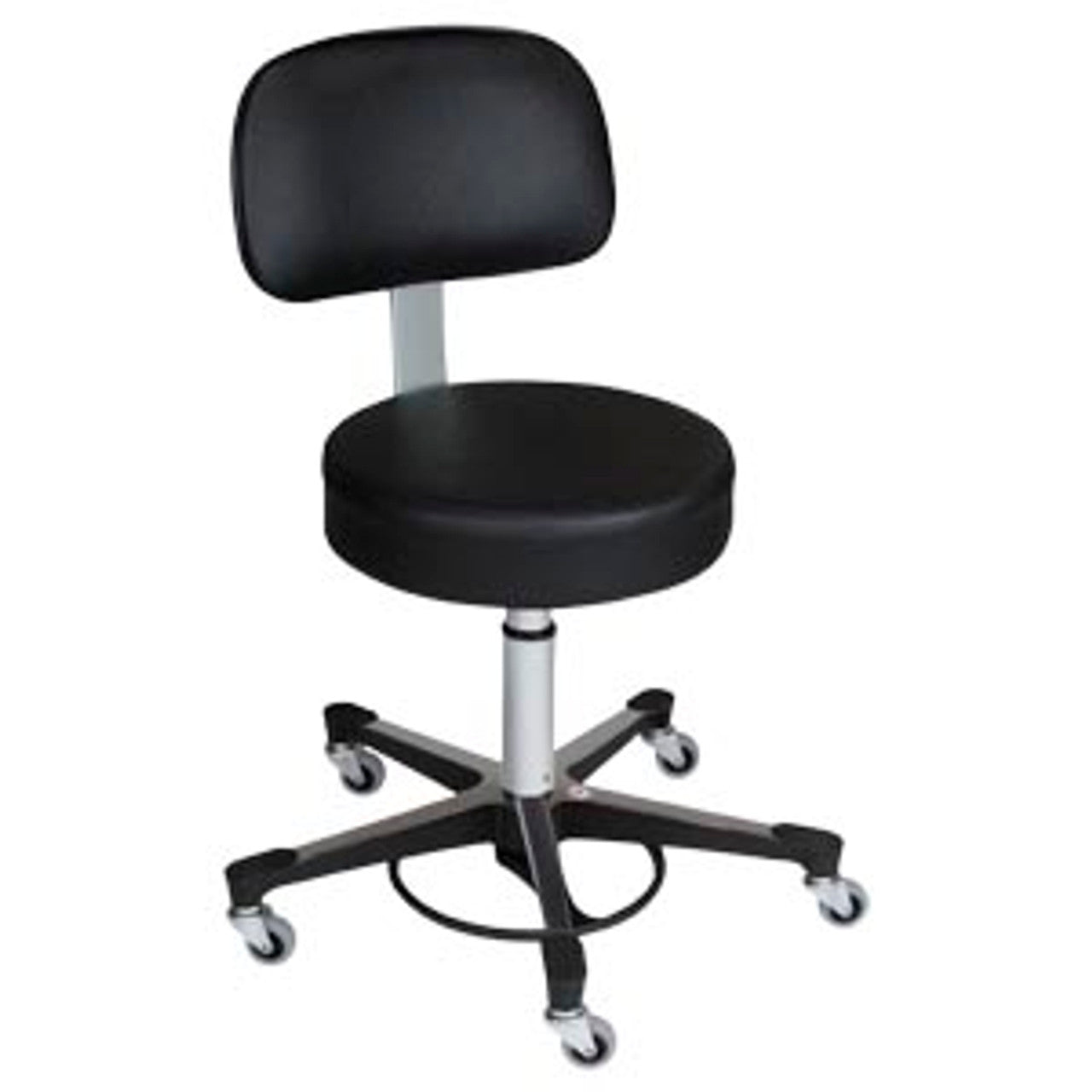 Clifton Revolving Stool, 15" Diameter, Stainless Steel Seat, Pad, (4) Leg, Crutch Tips (DROP SHIP ONLY)