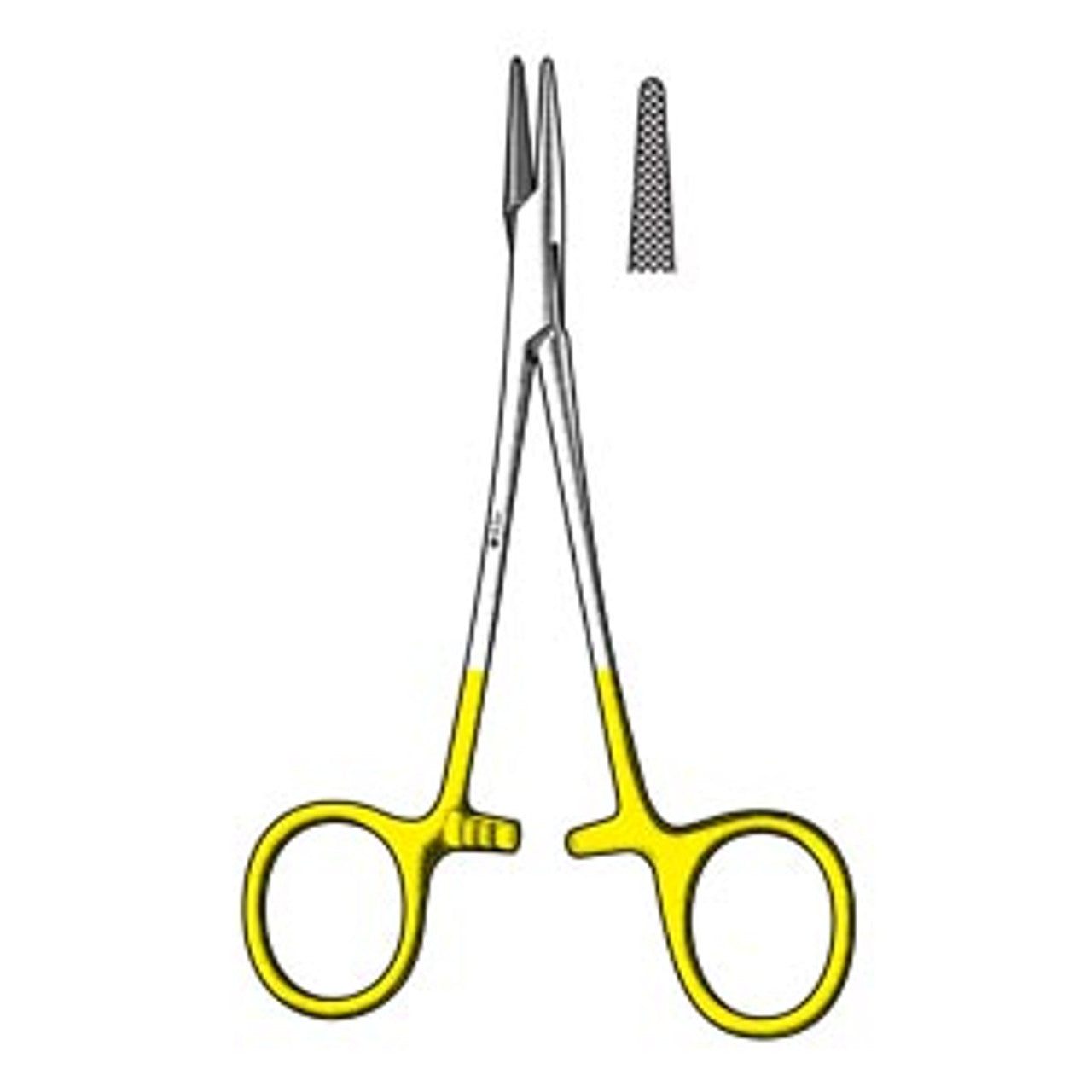 Mayo Hegar Needle Holder, TC 6", Straight Serrated Tips, Finger Ring Handle (DROP SHIP ONLY)