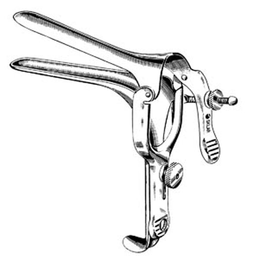 Cusco Vaginal Speculum, Central Screw, Large, 3-3/4"x1-1/2" Blades, Reusable, Stainless Steel, Premium OR-Grade, Non-Sterile, Latex-Free, Smooth, Angled, Blunt Tip (DROP SHIP ONLY)