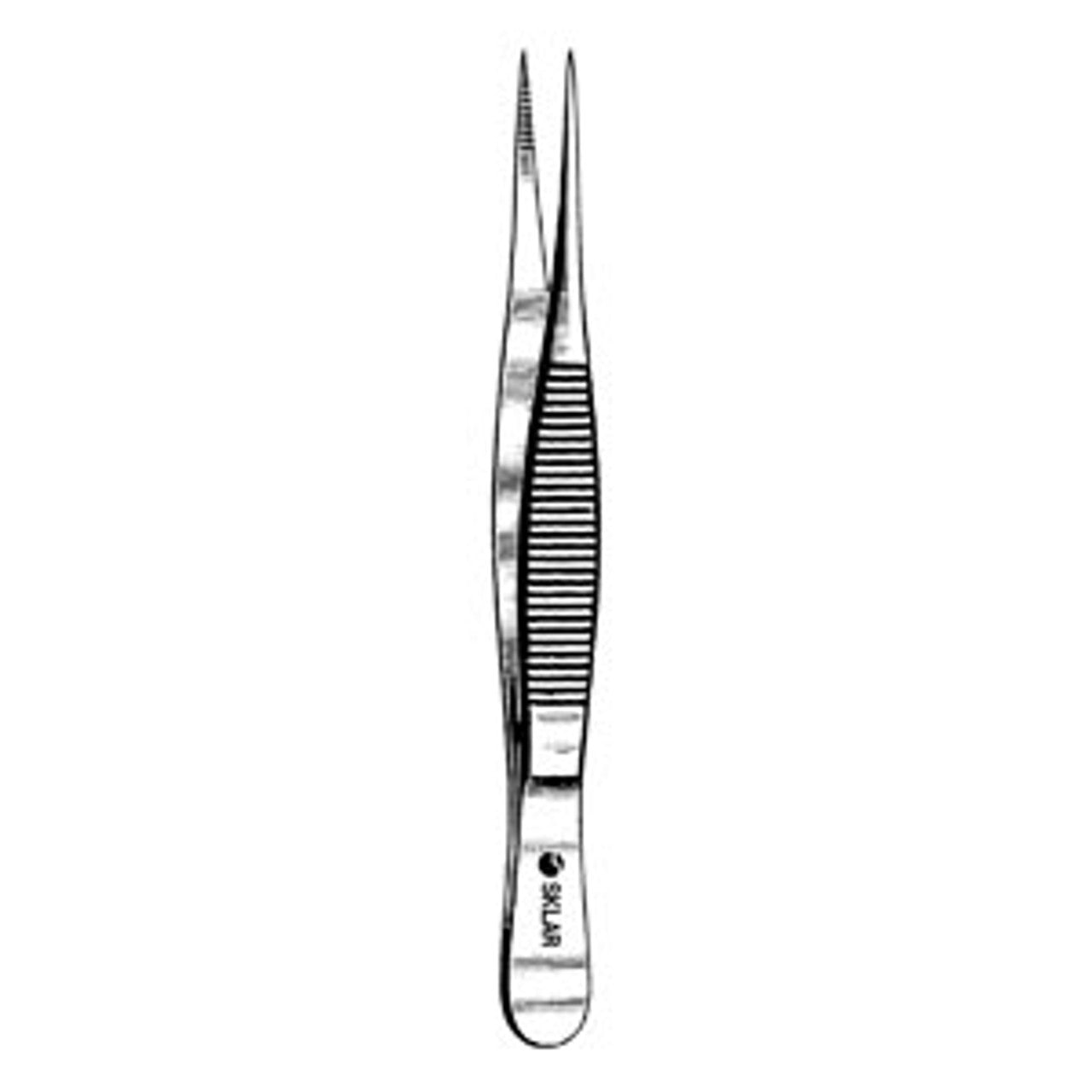 Bonney Tissue Forcep, Surgical Grade Stainless Steel, Nonsterile, Straight, 1x2 Teeth,, 7", Thumb Handle (DROP SHIP ONLY)