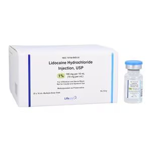 Lidocaine HCl Injection 1% MDV 10mL 25/Package (70756064525)