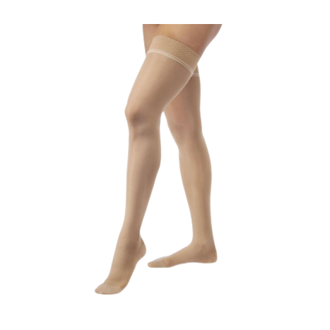 Compression Stocking, Thigh High, 15-20 mmHG, Closed Toe, Lace, Petite, Suntan, X-Large (Continental US Only)