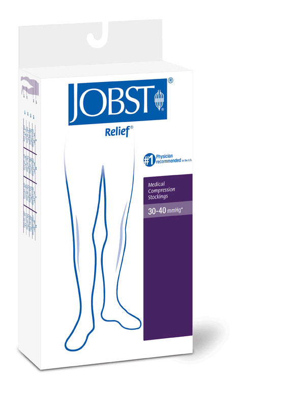 Compression Stocking, Knee Relief, 30-40mmhg, Closed Toe, Petite Small, Black, 1/pr (Continental US Only)