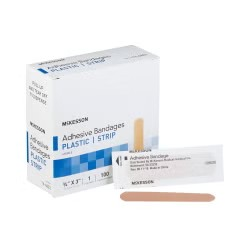 Adhesive Strip McKesson Plastic Tan 3/4 X 3 Inch Sterile (16-4823)