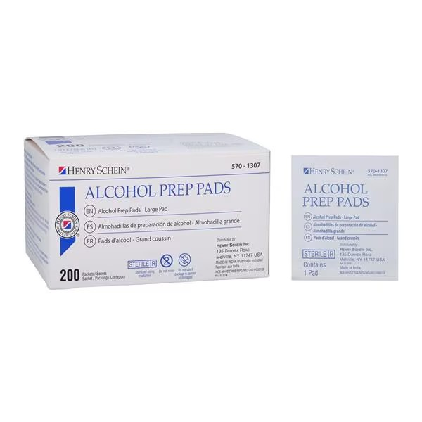 Alcohol Prep Pad Large, 200/BX, 20 BX/CA (HS1027)