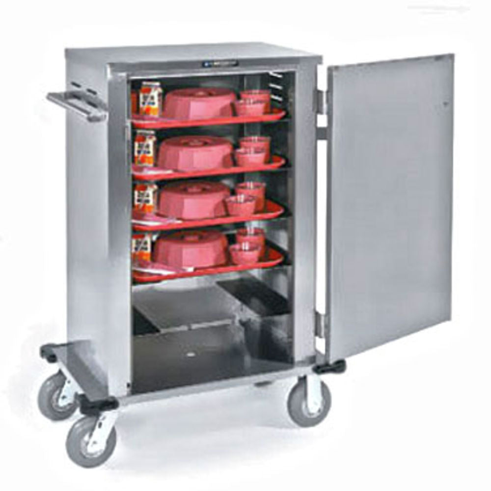 Enclosed Room Service Cart, 6 Tray Capacity, 32_"W x 21_"D x 45_"H, 110 lb Capacity, Stainless Steel