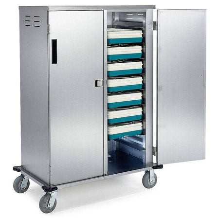 Elite Tray Cart, 20 Tray Capacity, 2 Interior Compartments, 44_"W x 27"D x 63"H, 315 lb Capacity, Stainless Steel