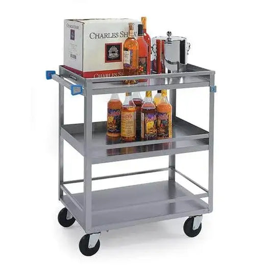 Deep Well Utility Cart, 3 Shelves, Charcoal, 18.38"W x 35_"L x 39"H