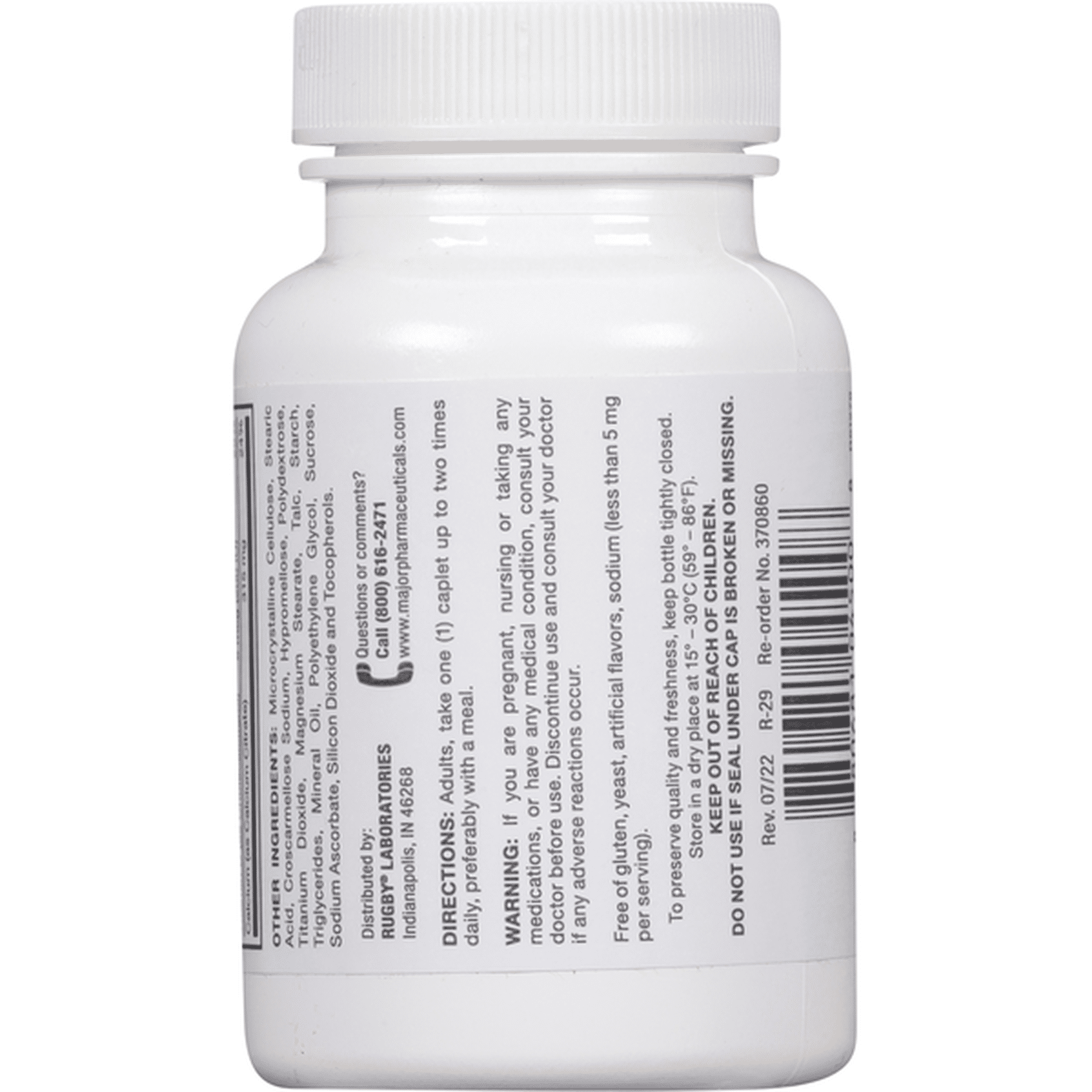 Calcium Citrate with Vitamin D3, Caplet, 60S, NDC #80681-0045-00, 24/cs (US Only)