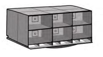 LAZY SUSAN RACK, 3-Wide, 6 Modular Racks, 15 3/8" x 11_" x 20_", 1/bx (Continental US Only)