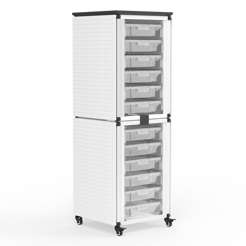Storage Bin Cabinet, 2  Stacked Modules, Holds 12 small bins (3" or 6" Deep), Overall dimensions (single module): 27 x 20 x 8 (DROP SHIP ONLY)