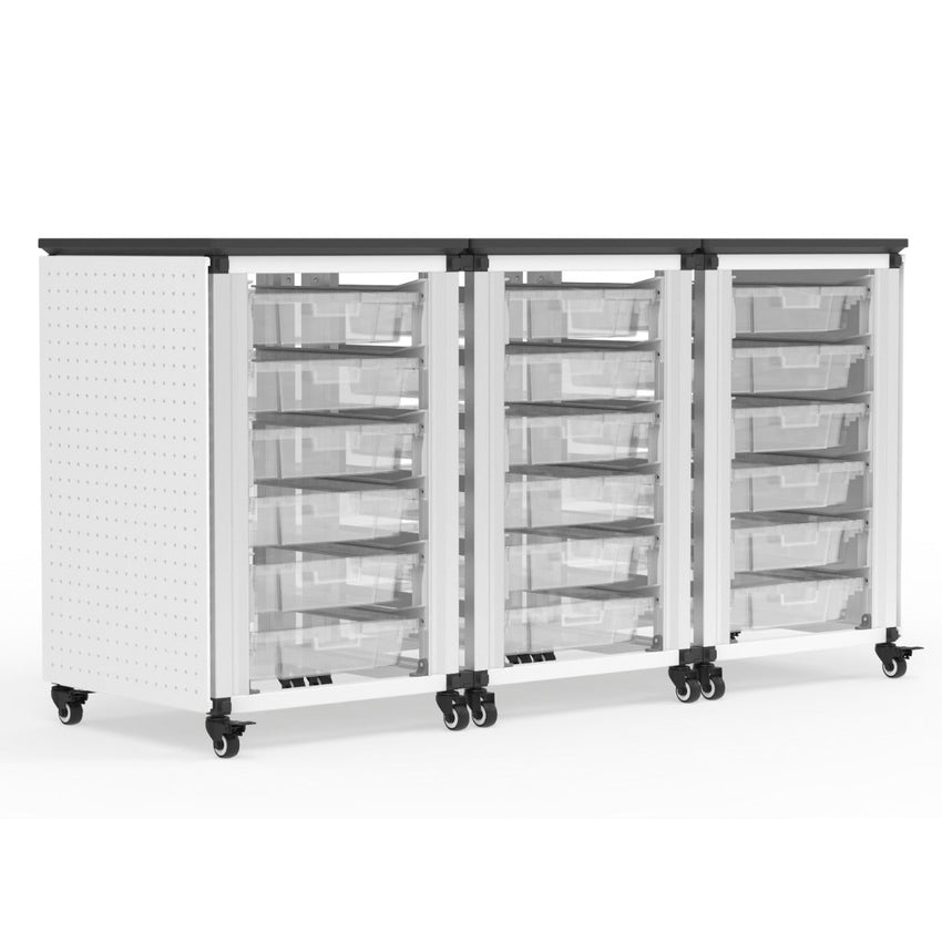 Storage Bin Cabinet, 3 Side-by-Side Modules, Holds 18 small bins (3" or 6" Deep), Overall dimensions (single module): 41 x 38 x 24 (DROP SHIP ONLY)