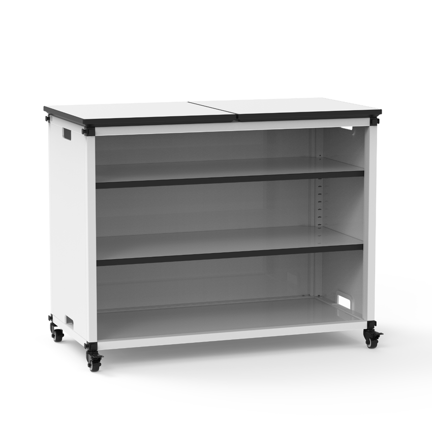 Bookshelf, Wide Module with Casters and Tabletop, 1.5 casters (two with locking brakes), Overall dimensions (wide module): 13 W x 27 D x 21 H (DROP SHIP ONLY)