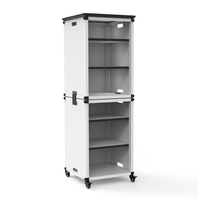 Cabinet, Modular Teacher Storage, Narrow/Tall Module with Casters and Tabletop, 1.5 casters (two with locking brakes), Overall dimensions: 15 W x 27 D x 21 H (DROP SHIP ONLY)