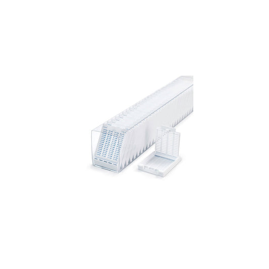 Slimsette Tissue Cassette, Quickload 45 Angle Stack (Taped), Acetal, Lilac, Bulk, 2000/cs