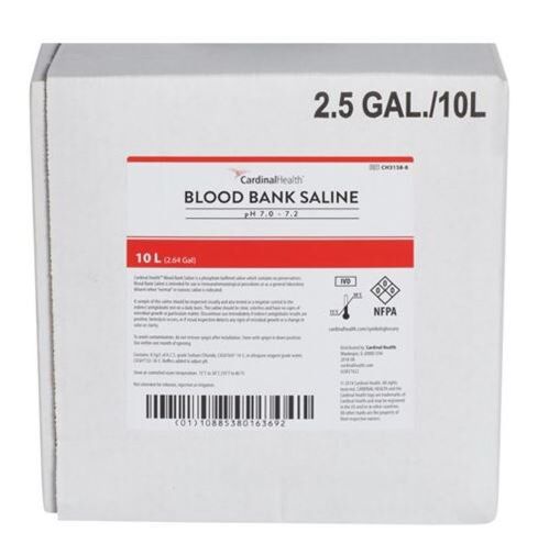 Buffered Blood Bank Saline, 10 L, pH 7.0-7.2 (Continental US Only)