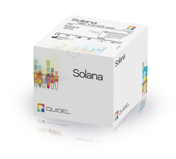 Solana HSV 1+2 /VZV Startup Kit, Includes: (1) Leased Solana Instrument, HSV 1+2 /VZV Assay Kit, Solana HSV 1+2 / VZV Control Set, 95C Lysis Heat Block, Printer, Labels, Tray, (3) Racks & Stylus 48 tests/kt (Distributor Agreement Required - See Manufacturer Details Page; Placement Agreement Required, reach out to Quidel rep) (Continental US Only - including Alaska & Hawaii) (DROP SHIP ONLY)