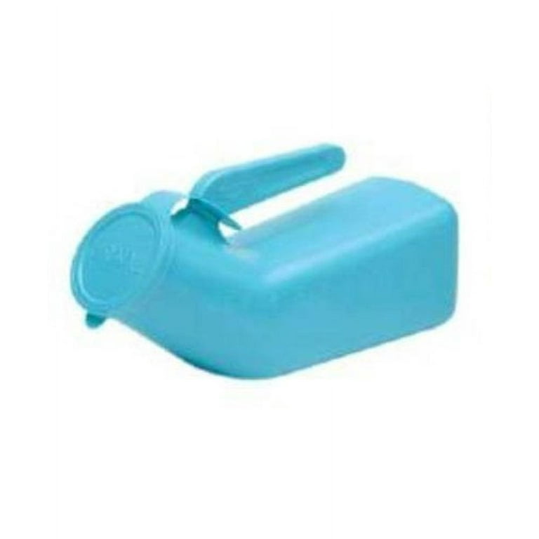 Male Urinal, 1 Qt Container with Blue Cover, Reusable, 12/cs (42 cs/plt)