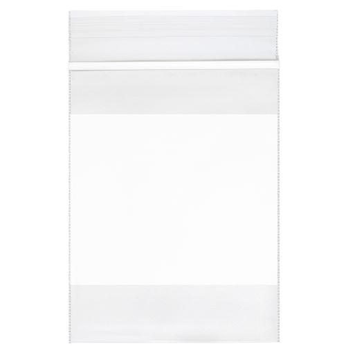 Bag, 3" x 5", Print Label White Writing Block/ No Print, 2 Mil, Clear/No Print, 100/bx, 10 bx/cs