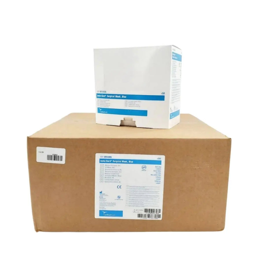 Surgical Mask, 3-Layer Spunbond Polypropolene/Filtered Media/Cellulose, Duckbill, Tie-On, Blue, 50/bx, 6 bx/cs (Continental US Only) (On Vendor Allocation - Availibility May Be Limited)