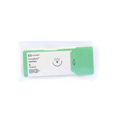 Suture, Reverse Cutting, Size 1, Black, 5x18", Needle HOS-12, _ Circle, 2 dz/bx (Continental US Only)