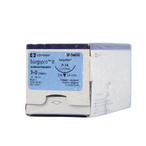 Suture, Premium Reverse Cutting, Size 3-0, Blue, 18", Needle P-14, 3/8 Circle, 3 dz/bx (Continental US Only)