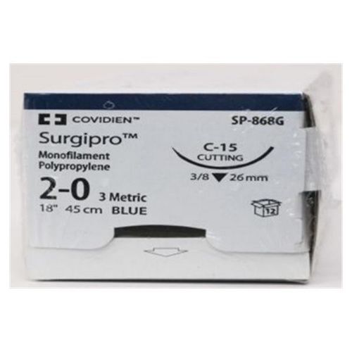 Suture, Reverse Cutting, Size 2-0, Blue, 18", Needle C-15, 3/8 Circle, 1 dz/bx (Continental US Only)