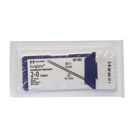Suture, Taper Point, Size 2-0, Blue, 36", Needle ST-1, Straight, 3 dz/bx (Continental US Only)