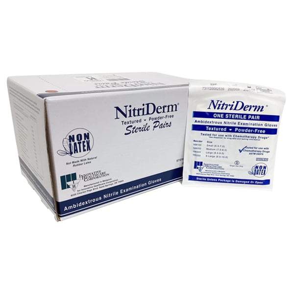 Gloves, Exam, Small, Nitrile, Chemo Tested, Sterile, PF, Pairs, 50 pr/bx, 4 bx/cs