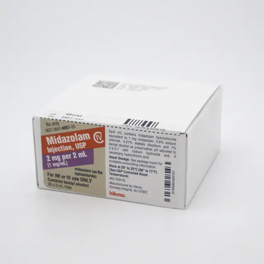 Midazolam HCl Injection 1mg/mL CIV SDV 2mL 25/Package (23155060041)