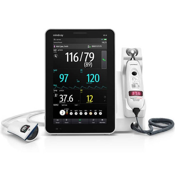 VS9 Vital Signs Monitor, non-invasive blood pressure and pulse rate, Masimo SpO2, TrueTemp, Mindray Integrated CO2, 2.4/5GHz wireless  (Continental US Only) (DROP SHIP ONLY) (Pricing Subject to Change without Notice)